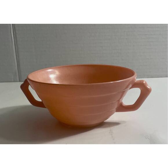Hazel Atlas Pink Platonite Pastel Pink 4 3/4" Vintage Creamer Soup Bowl - Picture 3 of 6